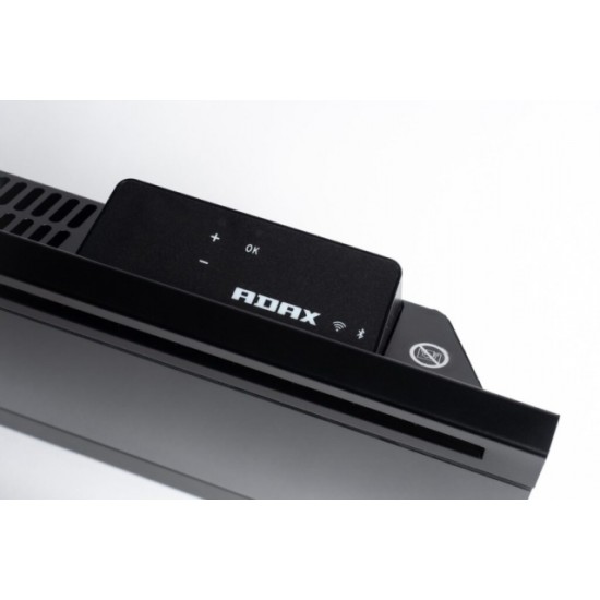 Adax Iver Glass H 12 KWT Wifi 1200w με γυάλινη πρόσοψη Black