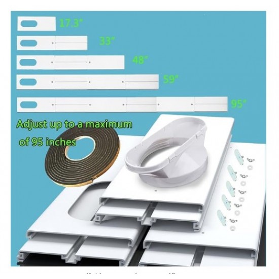 Aozzy έως 220cm PVC Σφραγιστικό συρόμενης πόρτας για φορητά κλιματιστικά (στεγανοποίηση) 15 cm οπή Aozzy έως 220cm PVC Σφραγιστικό συρόμενης πόρτας για φορητά κλιματιστικά (στεγανοποίηση) 15 cm οπή