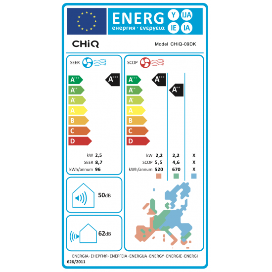 IQ CHiQ 09DK 9000 BTU WIFI ΙΟΝΙΣΤΗ 3D AIR FLOW A++/A+++