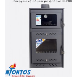 Ntontos N200 Χαλύβδινη Ξυλόσομπα με Φούρνο 15.47kW  Ntontos N200 Χαλύβδινη Ξυλόσομπα με Φούρνο 15.47kW