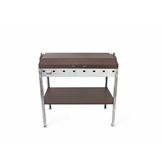 Pitsilos Ψησταριά Κάρβουνου Δίχρωμη BBQ 800 80x40cm με καπάκι (123)