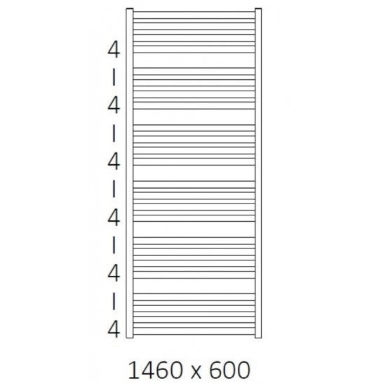 Πετσετοκρεμάστρα Terma M01 White Ρεύματος 800W 1460x60mm